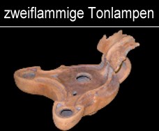 zweiflammige Öllampen der Römer