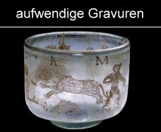 römisches Schliffglas aufwändige Gravuren