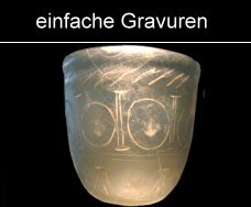 römisches Schliffglas einfache Gravuren