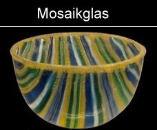 getöpfertes Mosaikglas, Fadenglas, reticella