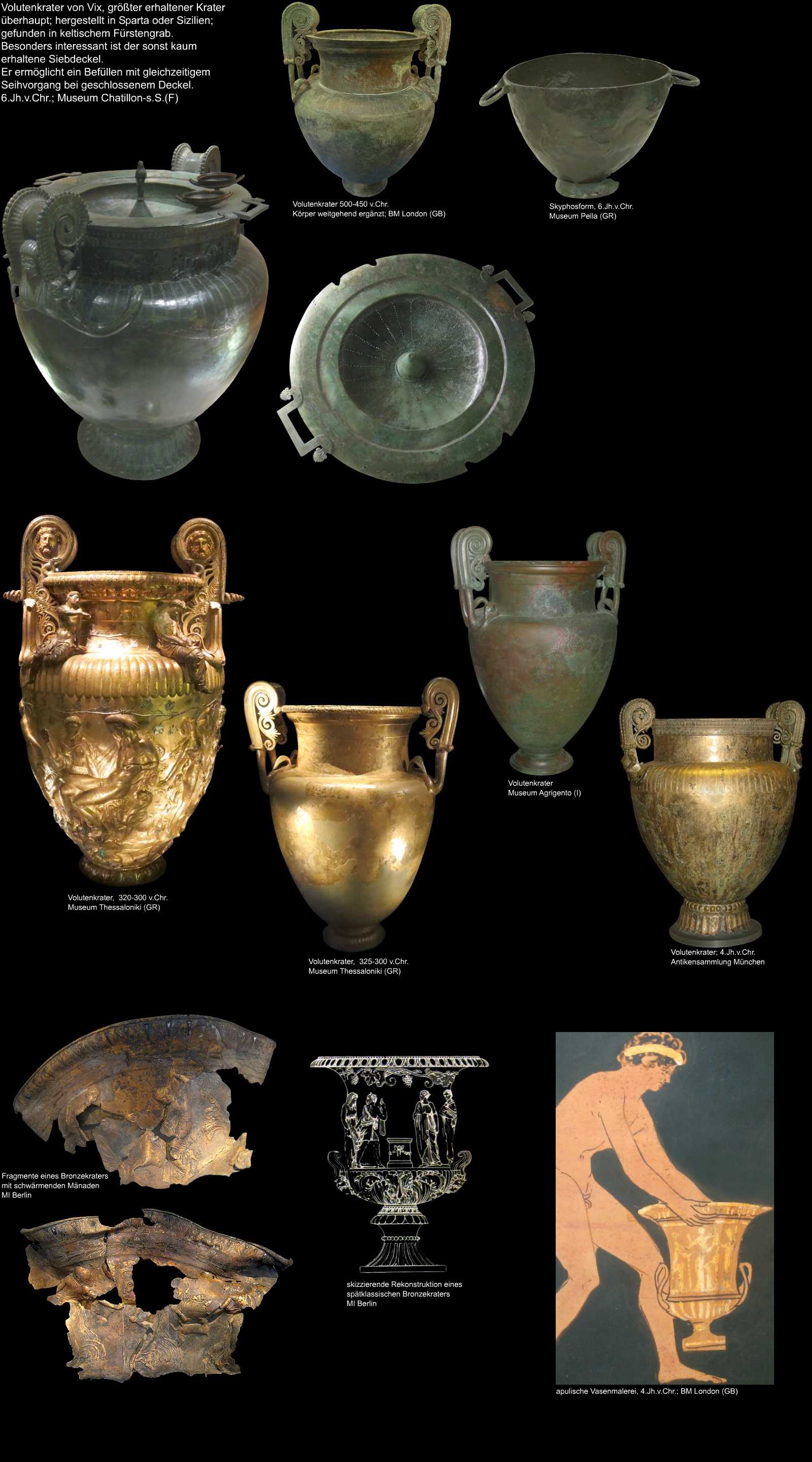 griechische Krater aus Bronze