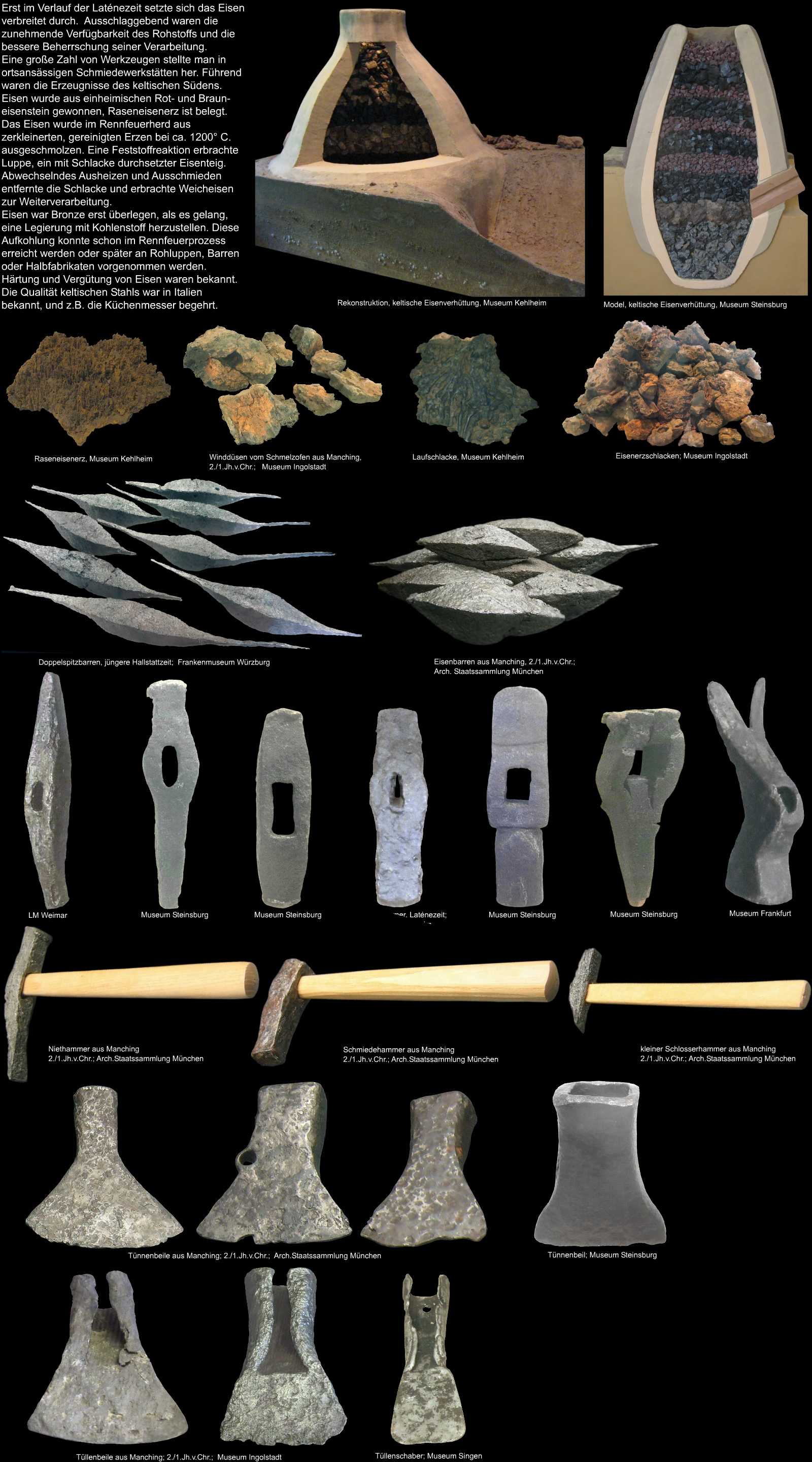 keltisches Eisen, Eisenwaren der Kelten, Werkzeuge aus Eisen