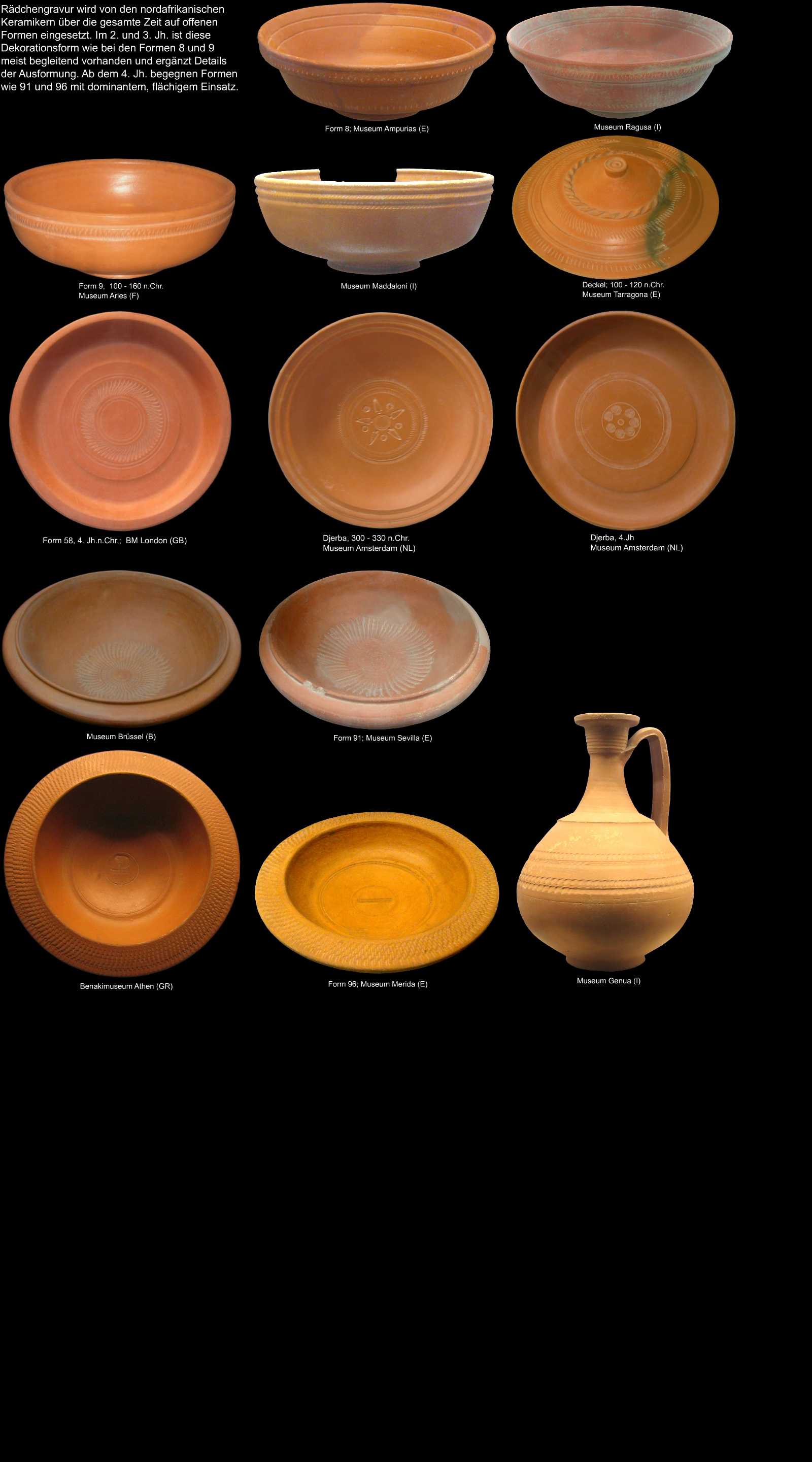 römische radgravierte Keramik aus Nordafrika