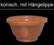 römische konische Schalen mit Hängelippe