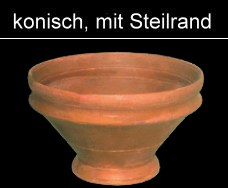 konische Schalen mit Steilrand