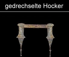 Hocker mit gedrechselten Beinen