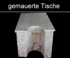 gemauerte Tische