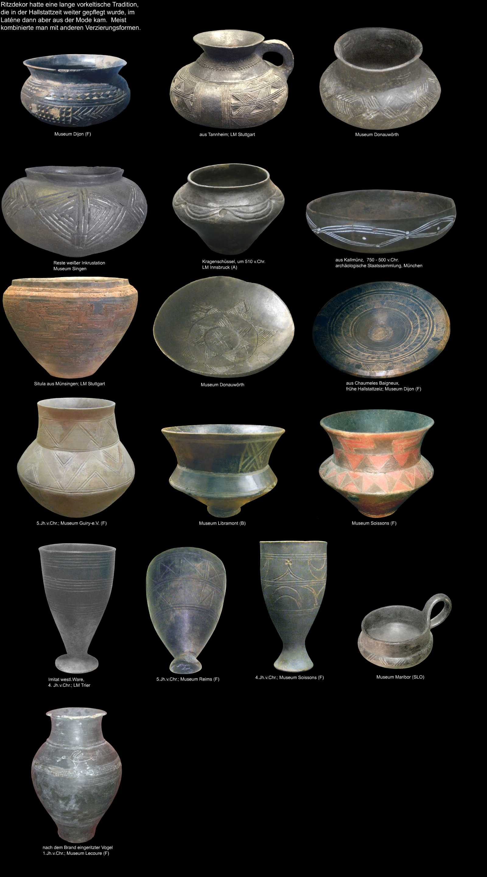 keltische Keramik mit Ritzdekor