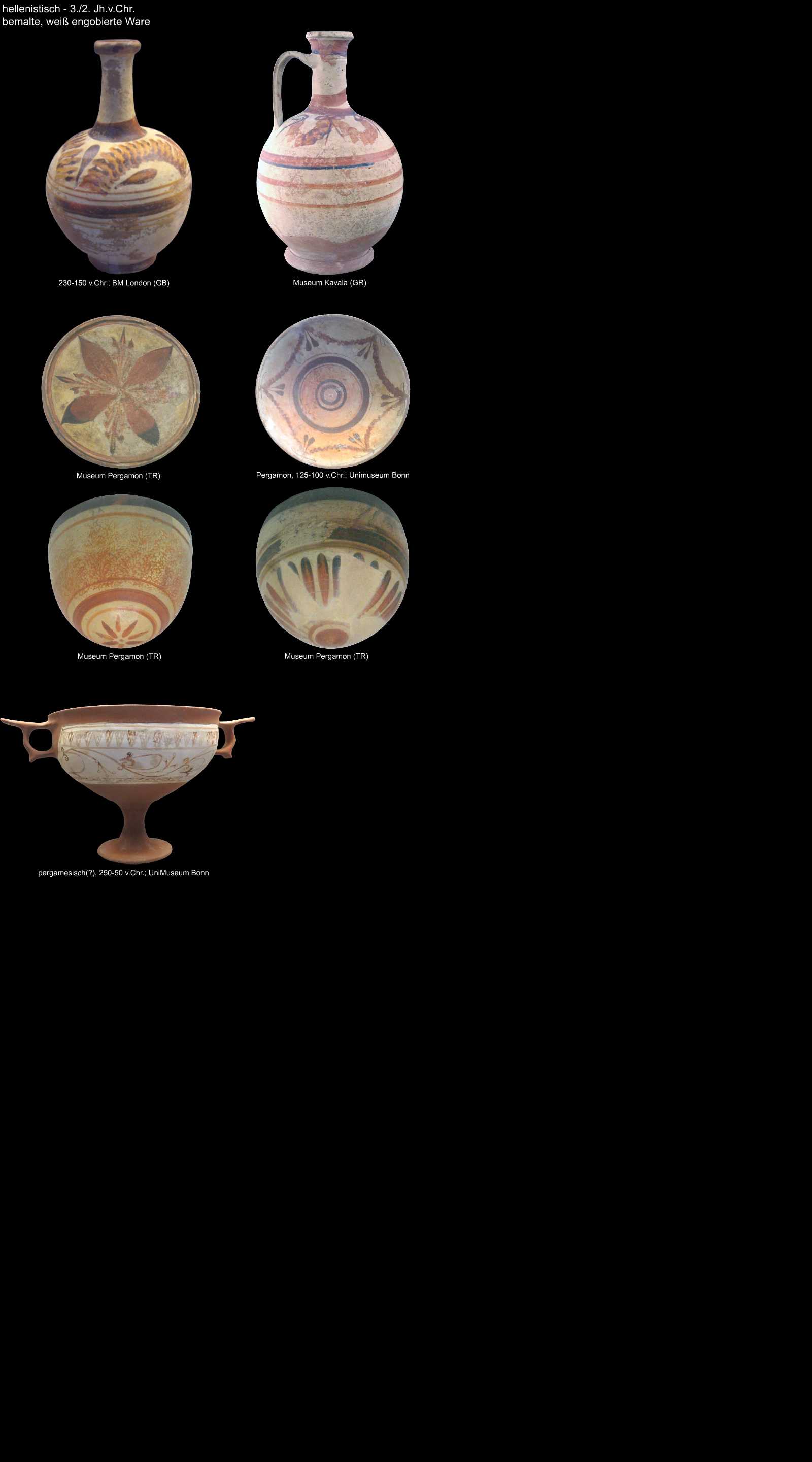 weiß engobierte Ware aus Pergamon