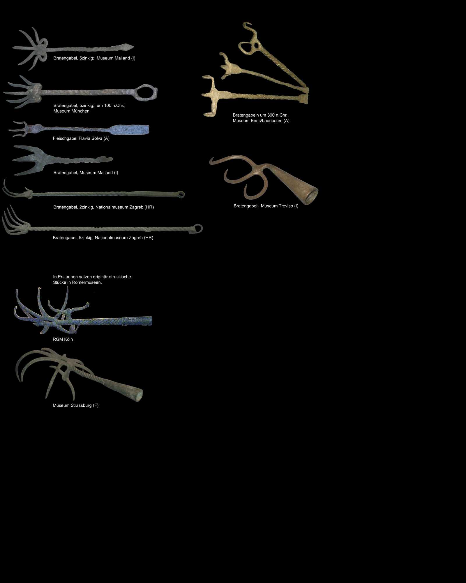 römische Bratengabeln