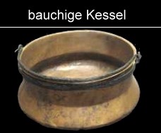 bauchige römische Kochtöpfe