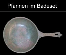 Pfannen im Badeset